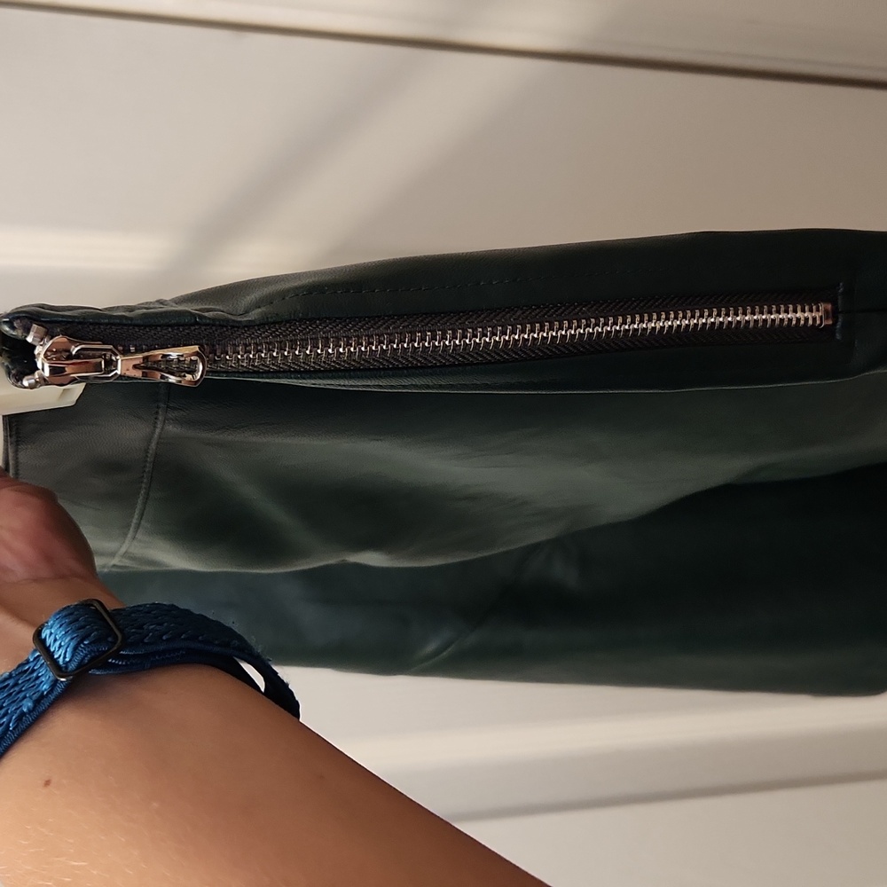 Women's Green Faux Leather Skirt - Picture 6 of 6